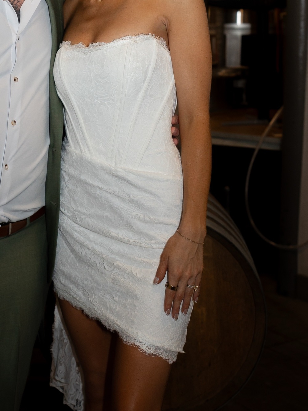 Strapless White Lace Mini Dress - Elegant Women's Dress - Azazie